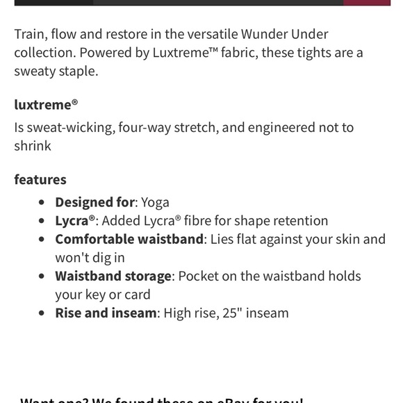 Lululemon Wonder Under High Rise Tight 25” Leggings Luxtreme Magenta Glow Pink 6 - Picture 4 of 10